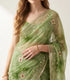 Tie and Dye Chiffon Saree with Gota Patti Phool Work - Rajasthani Party Wear
