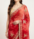 Chiffon Tie-Dye Saree with Hand Gota Patti Leaf Motifs and Gota Vine Border – Festive Wear