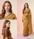 Tissue Saree with Gold and Colour Stripes, Stone Work and Scalloped Border – Party Wear
